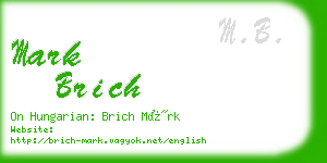 mark brich business card